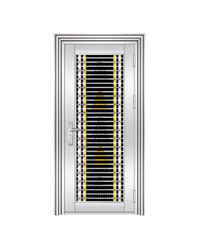 Stainless steel doors with titanium gold trim